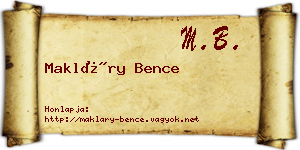 Makláry Bence névjegykártya